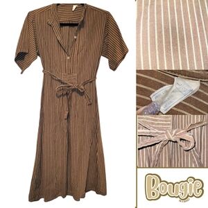 Vintage Striped Cotton Dress made in Greece Size Small